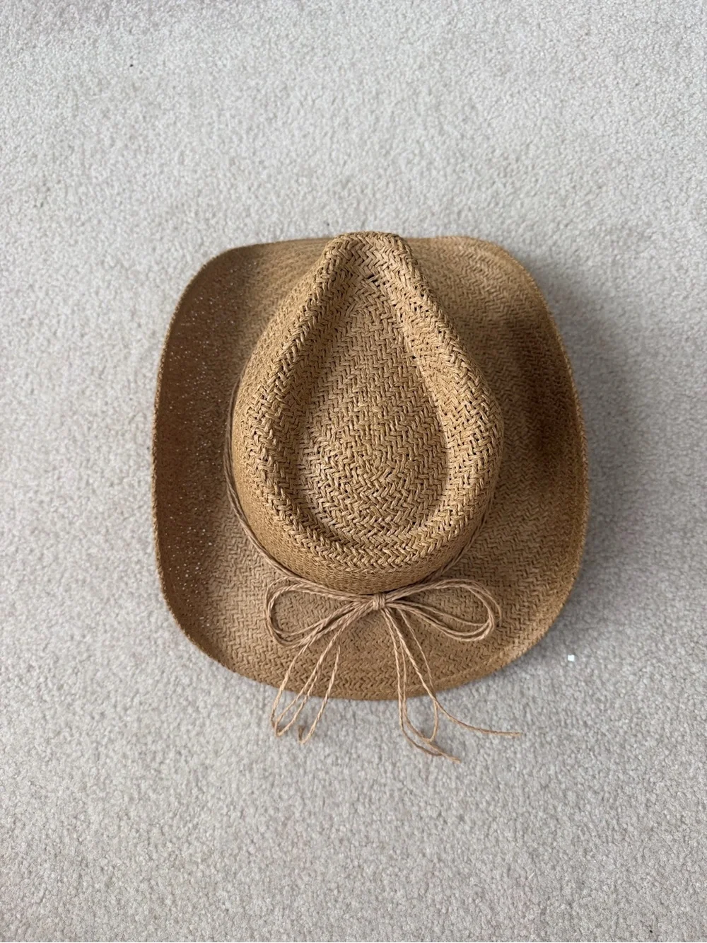 Amazon Brown Straw Wide-Brim Cowboy Sun Hat